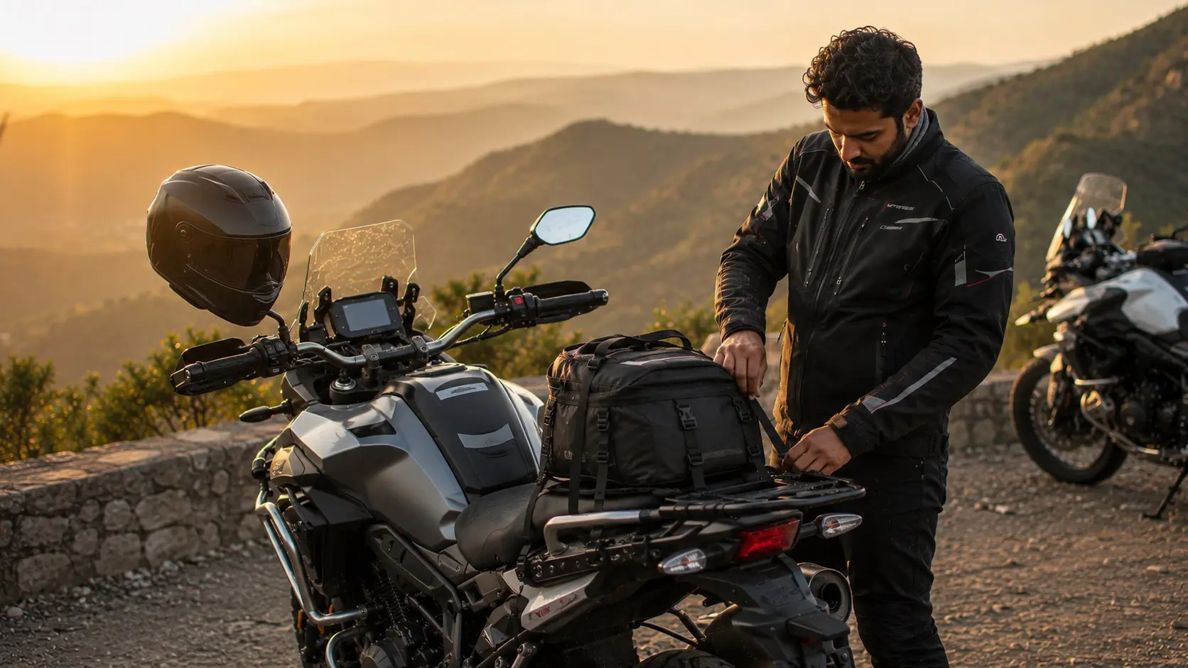 Premium touring motorcycle fitted with a quality tail bag